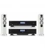 SISTEMA ROTEL A12 MKII + CD14 MKII + MONITOR AUDIO COLUNAS SILVER 6 (PAR,,BRANCO LACADO)