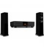 SISTEMA AUDIOLAB AMPLIFICADOR CD/STREAMING/DAC/BLUETOOTH OMNIA ( PRETO ) + WHARFEDALE COLUNAS DE CHãO 12.3 ( PAR , PRETO )