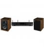 (KIT) SISTEMA AUDIOLAB AMPLIFICADOR INTEGRADO STEREO STREAMER 6000A PLAY ( PRETO ) + WHARFEDALE COLUNAS DENTON 85 ( PAR , WALNUT )