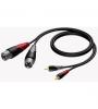 PROCAB CABO 2 X XLR MACHO - 2 X RCA/ MACHO CLA701/3  (3,00 MT )